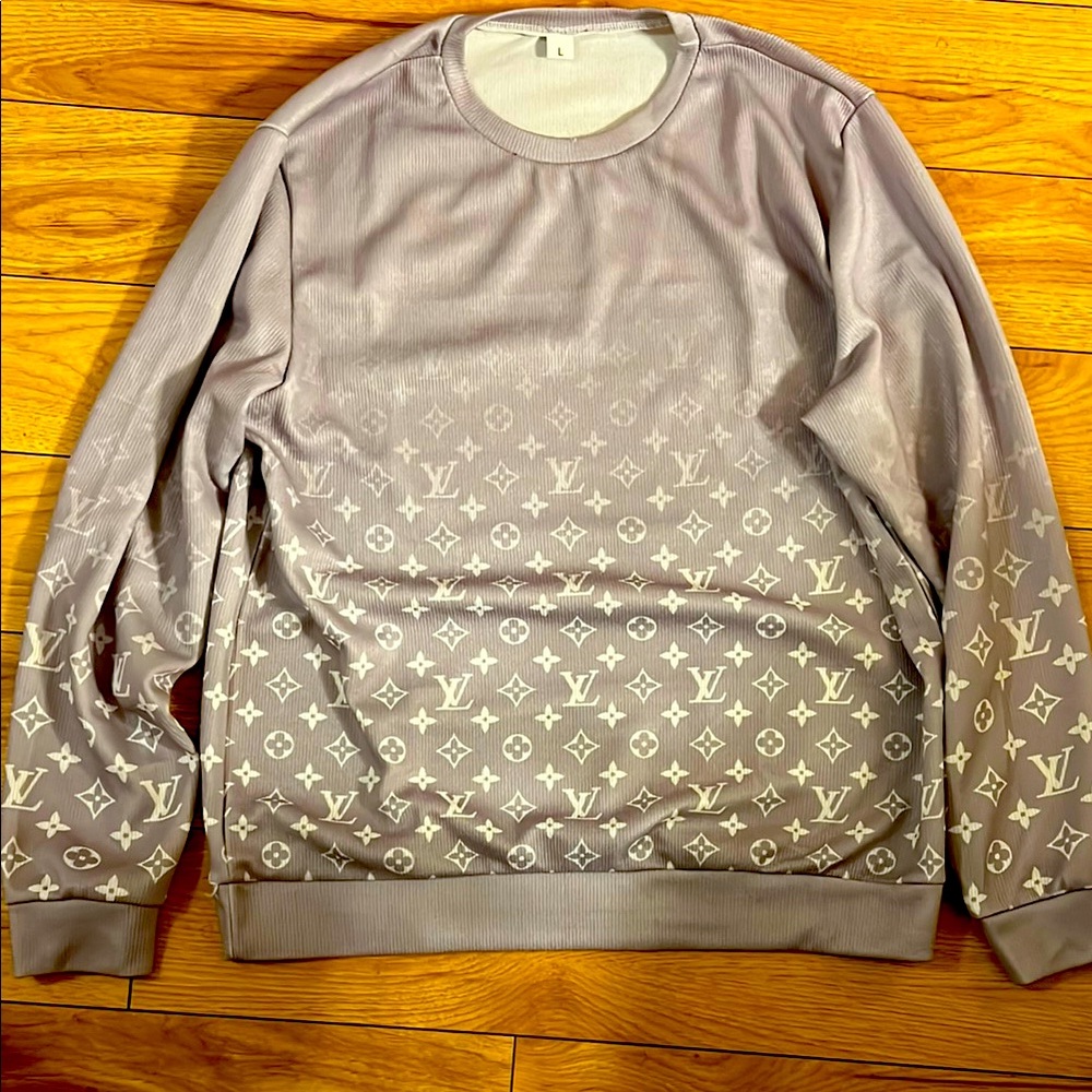 Grey and white sweater